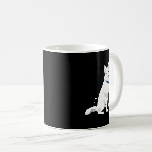 Cute White Siberian Husky Sweet White Snow Dog Kaffeetasse (VorderseiteRechts)
