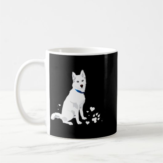 Cute White Siberian Husky Sweet White Snow Dog  Kaffeetasse (Links)