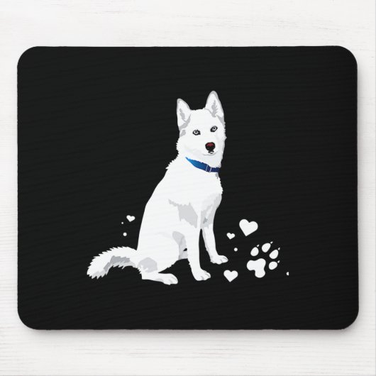 Cute White Siberian Husky Sweet White Snow Dog Mousepad (Vorne)