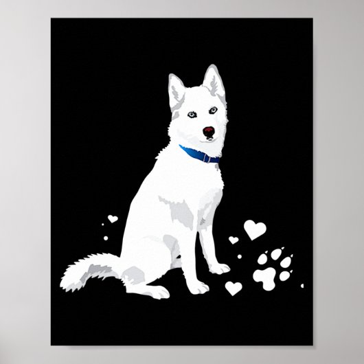 Cute White Siberian Husky Sweet White Snow Dog  Poster (Vorne)