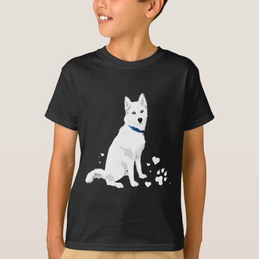 Cute White Siberian Husky Sweet White Snow Dog  T-Shirt (Vorderseite)