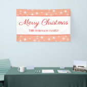 Cute White Snowflake Blush Pink Merry Christmas Banner (Messeveranstaltung)