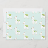 Cute Whole Llama Fun Aqua First Birthday Photo Einladung (Rückseite)