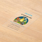 Cute Wild Animals Campfire Kids 1st Birthday Acryleinladungen (Ablage )