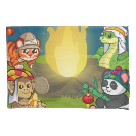 Cute Wild Animals Jungle Night Camping Party Kids Kissenbezug