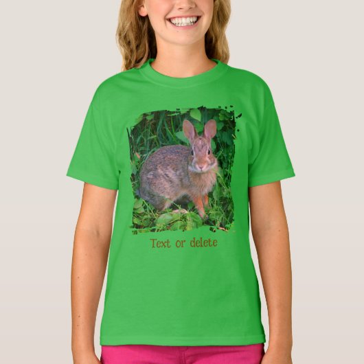 Cute Wild Brown Rabbit Wildlife Personalized T-Shirt (Vorderseite)