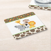 Cute Wild Jungle Animals Modern Paper Coaster Rechteckiger Pappuntersetzer (angewinkelt)
