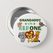 Cute Wild One Jungle Safari Zoo Animal Grandaddy Button (Vorne & Hinten)