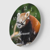 Cute Wild Red Panda Photo Personalized Große Wanduhr (Winkel)