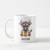Cute Wildebeest Reading a Book Custom Kaffeetasse (Links)
