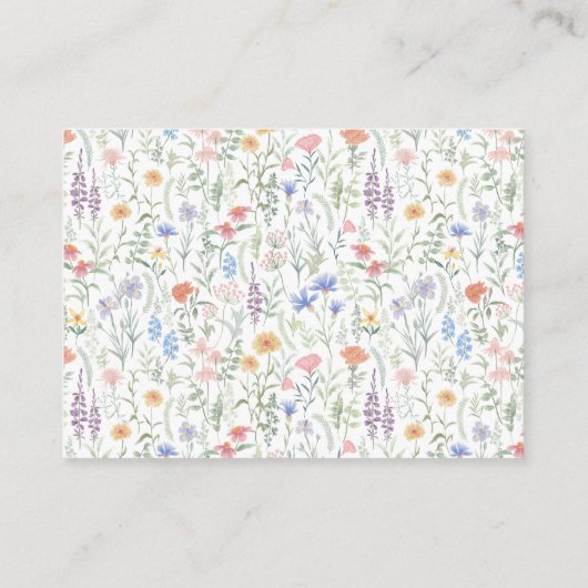 Cute Wildflower Pattern Enclosure Card Begleitkarte (Rückseite)