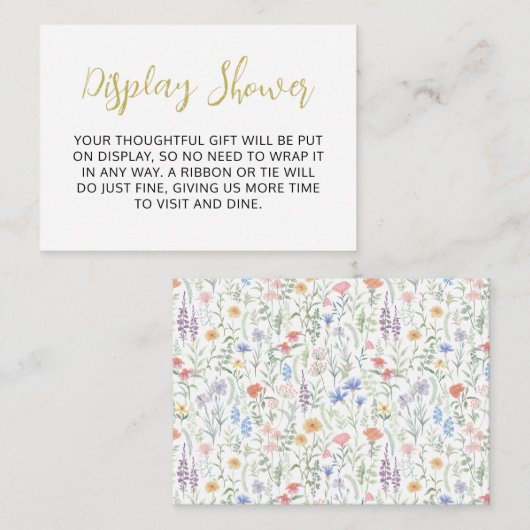 Cute Wildflower Pattern Enclosure Card Begleitkarte (Vorne/Hinten)