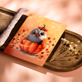 Cute Wildlife Of An Owl's Echo: Autumn's Guardian Poster