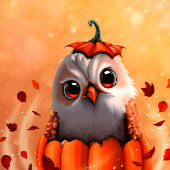 Cute Wildlife Of An Owl's Echo: Autumn's Guardian Poster