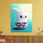 Cute Wildlife Of Spring Guardian: Bunny in Bloom Leinwanddruck (Insitu (Wohnzimmer))