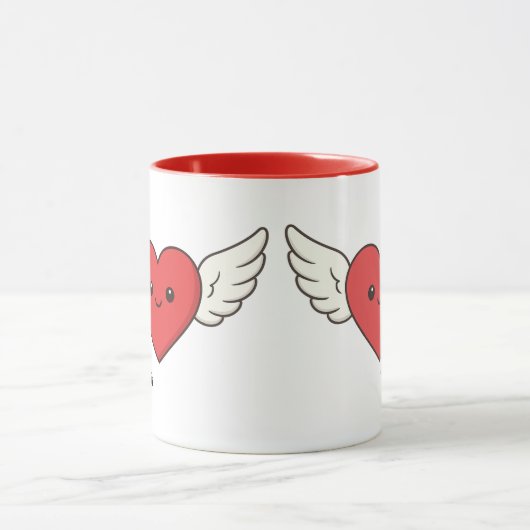 Cute Winged Heart Love Mug – Valentine’s Day Gift Tasse (Zentrum)