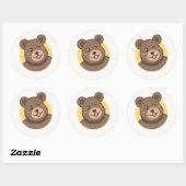  Cute Winking Cartoon Bear Avatar Vector Illustrat Runder Aufkleber (Blatt)