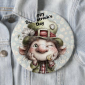 Cute Winking Leprechaun  Button (Beispiel)