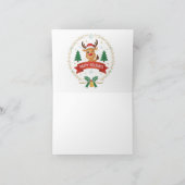 Cute Winking Reindeer Happy Holidays Christmas Car Dankeskarte (Innenseite)