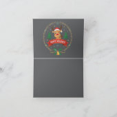 Cute Winking Reindeer Happy Holidays Christmas Car Dankeskarte (Innenseite)