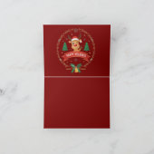 Cute Winking Reindeer Happy Holidays Christmas Car Dankeskarte (Innenseite)