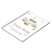 Cute Winter Arctic Cow Baby Shower Guest Book Notizblock (Linke Seite)