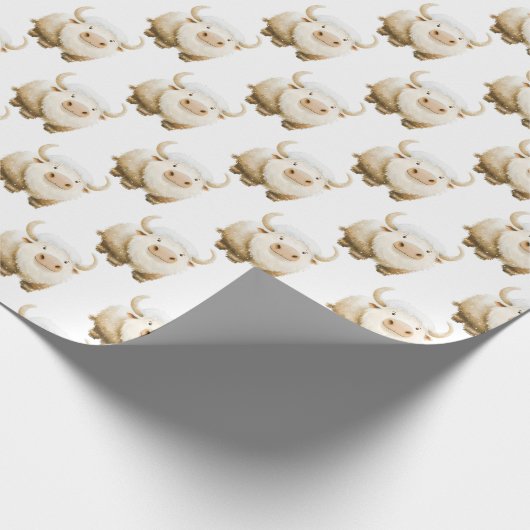 Cute Winter Arctic Cow Geschenkpapier (Ecke)