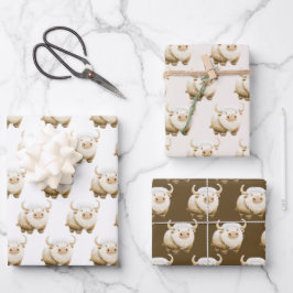 Cute Winter Arctic Cow Geschenkpapier Set