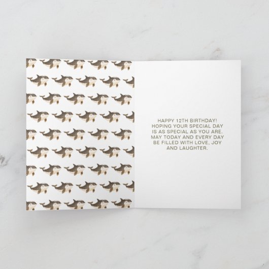 Cute Winter Arctic Whale Birthday Party Karte (Innenseite)