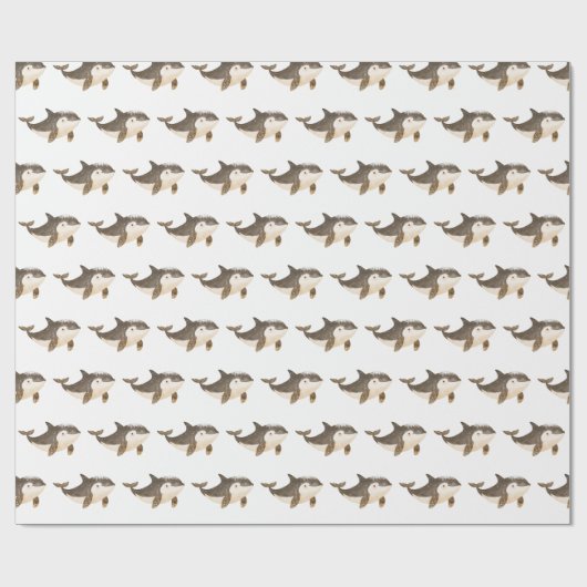 Cute Winter Arctic Whale Geschenkpapier (Flach)