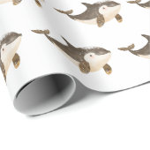 Cute Winter Arctic Whale Geschenkpapier (Rolleneckpunkt)