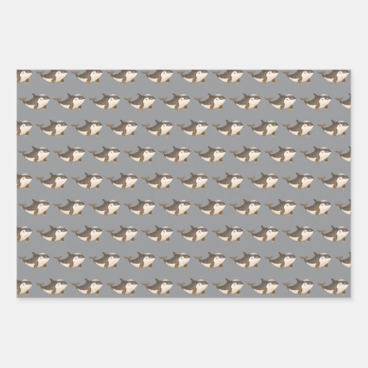 Cute Winter Arctic Whale Geschenkpapier Set (Vorderseite 3)