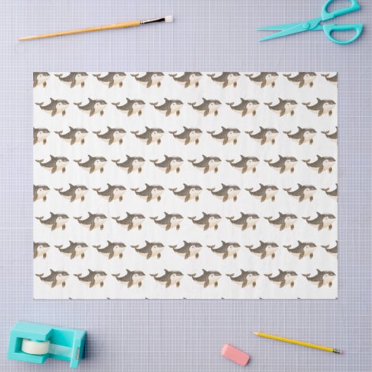 Cute Winter Arctic Whale Seidenpapier (Basteln)