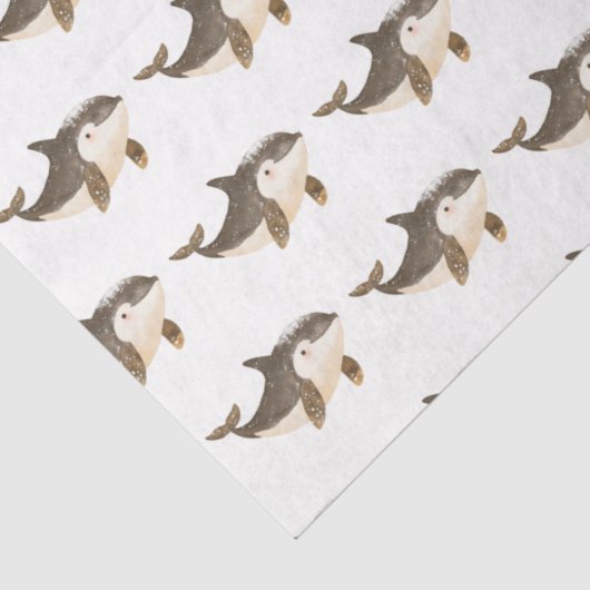 Cute Winter Arctic Whale Seidenpapier (Detail)