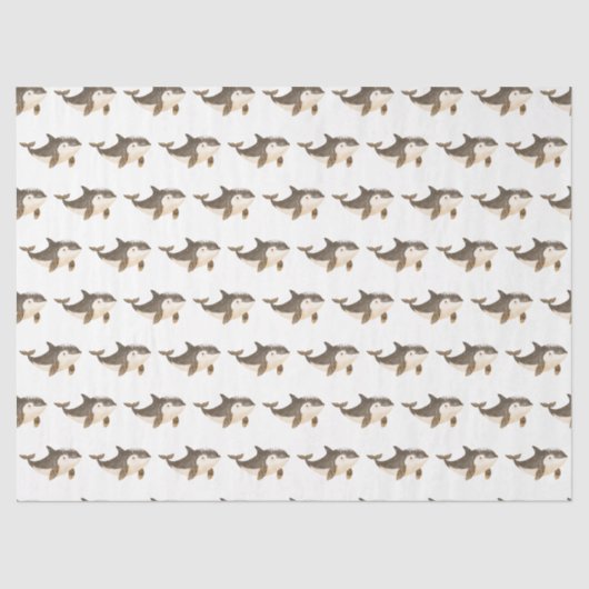 Cute Winter Arctic Whale Seidenpapier (Vorderseite)