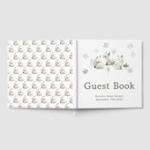 Cute Winter Arctic Wolf Baby Shower Gästebuch (Voll)