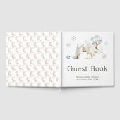 Cute Winter Arctic Wolf Baby Shower Gästebuch (Voll)