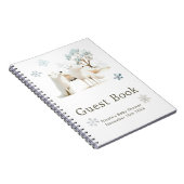 Cute Winter Arctic Wolf Baby Shower Guest Book Notizblock (Rechte Seite)