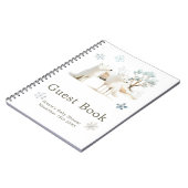 Cute Winter Arctic Wolf Baby Shower Guest Book Notizblock (Linke Seite)