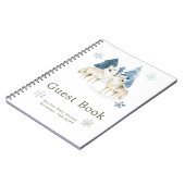 Cute Winter Arctic Wolf Baby Shower Guest Book Notizblock (Linke Seite)