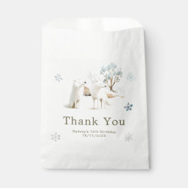 Cute Winter Arctic Wolf Birthday Party Geschenktütchen