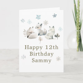 Cute Winter Arctic Wolf Birthday Party Karte