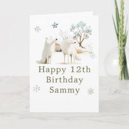 Cute Winter Arctic Wolf Birthday Party Karte