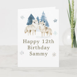 Cute Winter Arctic Wolf Birthday Party Karte