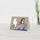 Cute Winter Bear and Animal Friends Holiday Card Dankeskarte (Vorderseite)