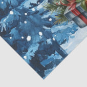 Cute Winter Blue Christmas Snowman  Seidenpapier (Detail)