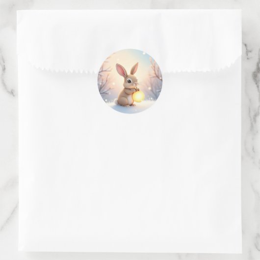 Cute Winter Bunny Sticker (Tasche)