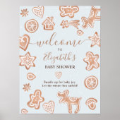 Cute winter Christmas welcome cookie baby shower Poster (Vorne)