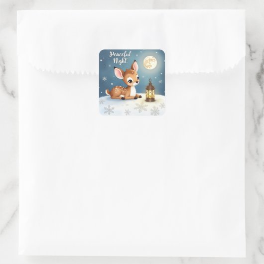 Cute Winter Deer Sticker (Tasche)