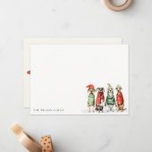 Cute Winter Dogs Sweater Furry & Bright Christmas  Mitteilungskarte (Vorderseite/Rückseite Beispiel)